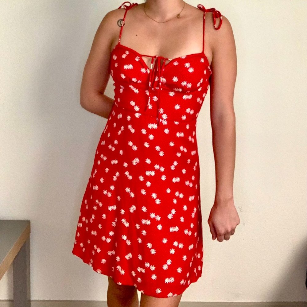 Princess Polly red orange floral sundress